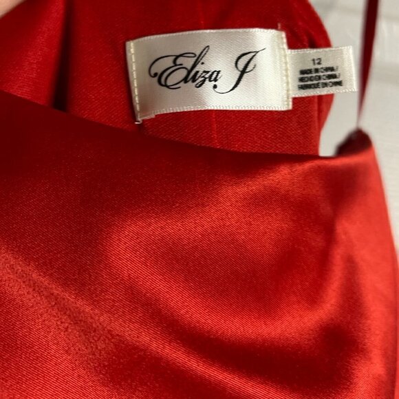 Eliza J one shoulder she red dress size 12 - Picture 9 of 10